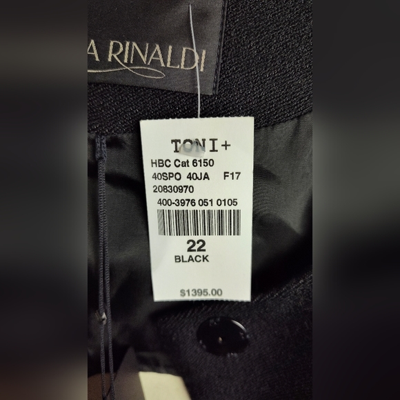 NWT Marina Rinaldi Noto Jacquard Duster wool Coat black gold 22 plus - Picture 6 of 14